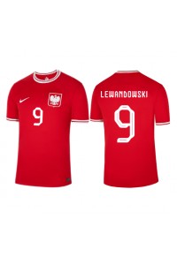 Fotbalové Dres Polsko Robert Lewandowski #9 Venkovní Oblečení MS 2022 Krátký Rukáv